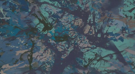 Fototapeta premium Blue abstract artwork shows a painterly texture; creates artistic backdrops for branding and posters.