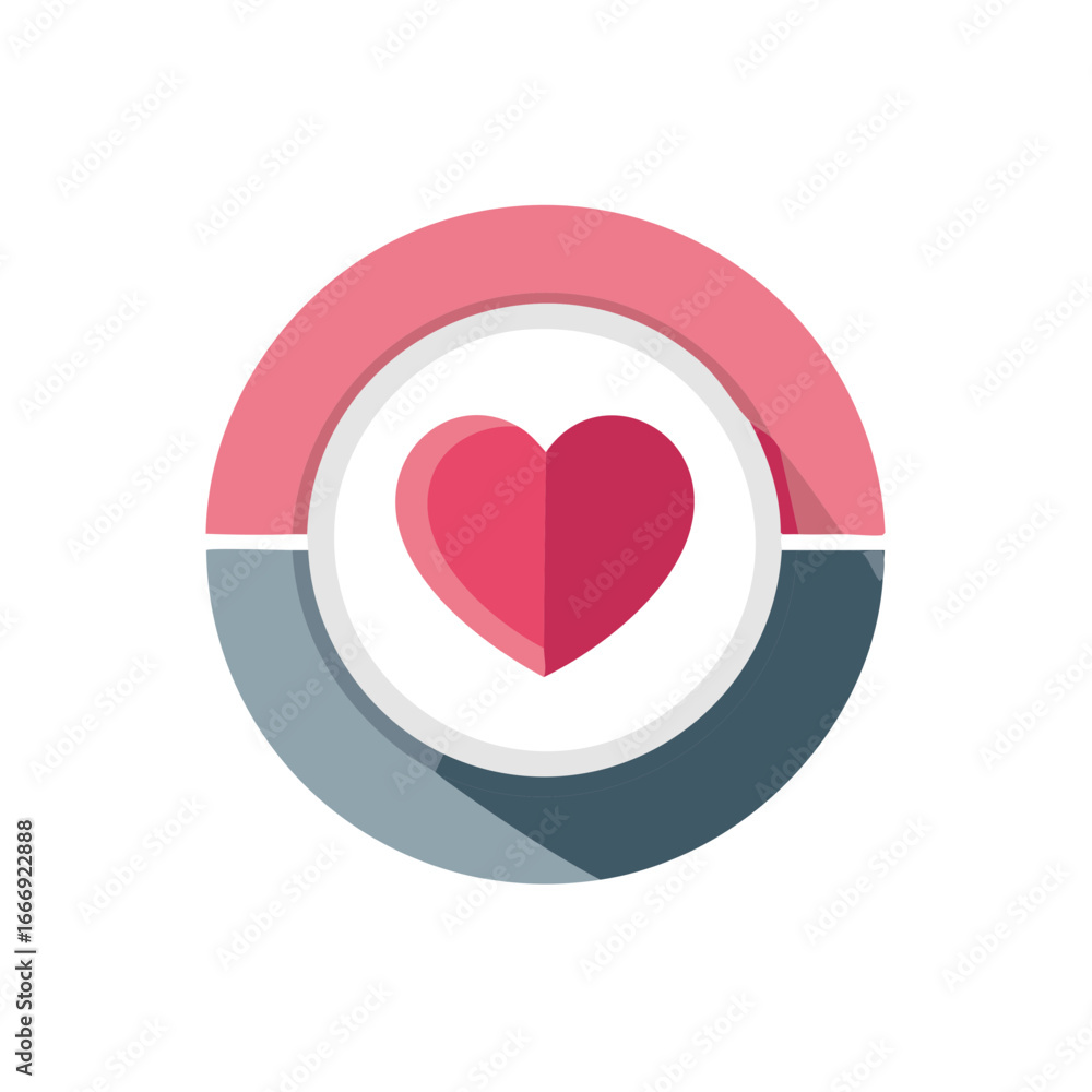 Poster abstract heart graphic design icon with circular shapes and soft colors