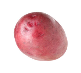 One whole red potato isolated on white
