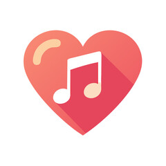 Fototapeta premium Eighth Note Melody Inside a Heart Shape Symbolic Icon of Love and Music for Romance or Celebration