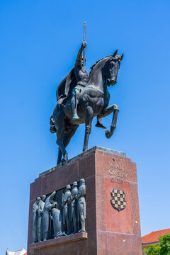 Zagreb, Croatia, 2 may 2025 - Monument To King Tomislav (Spomenik kralju Tomislavu)