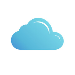 Fototapeta premium Stylized Gradient Blue Cloud, Icon, Climate, Weather, Sky, Graphic Element
