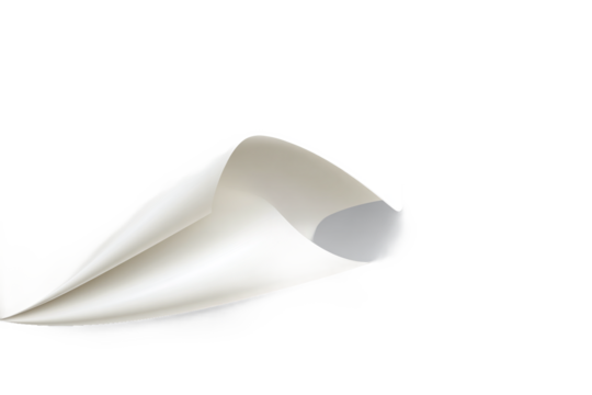 Simple curled paper page corner isolated on white transparent background - Powered by Adobe