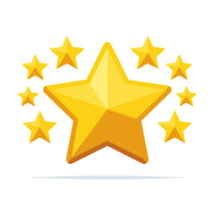 Obraz premium Golden Star Collection Awards and Recognition Iconography Achievement and Performance Ratings