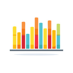 Fototapeta premium Colorful Stacked Bar Chart Representing Business Data Growth and Analysis Illustration