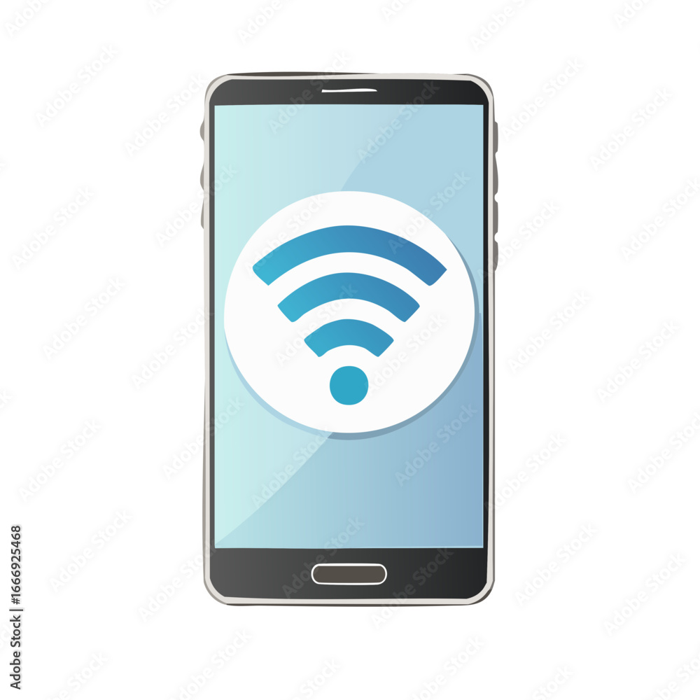 Aufkleber Smartphone displaying a wifi signal symbol indicating network connectivity wireless internet and technology device usage