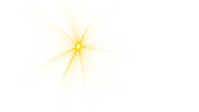 PNG transparent sunlight special lens flare light effect. Shiny overlay of magic starburst, gold light, Dynamic golden starburst or lens flare effect with radiating beams, shine, explosion,