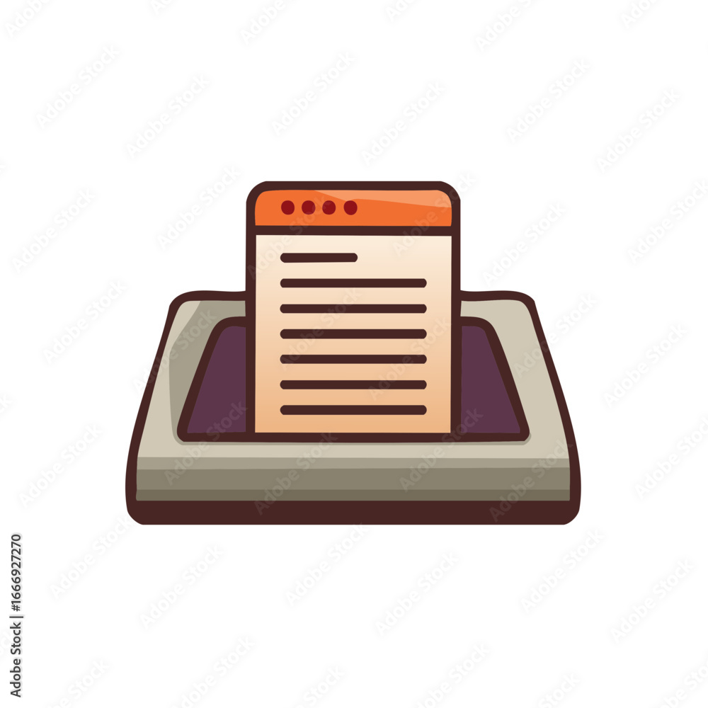 Poster document or screen outputting from a tray icon