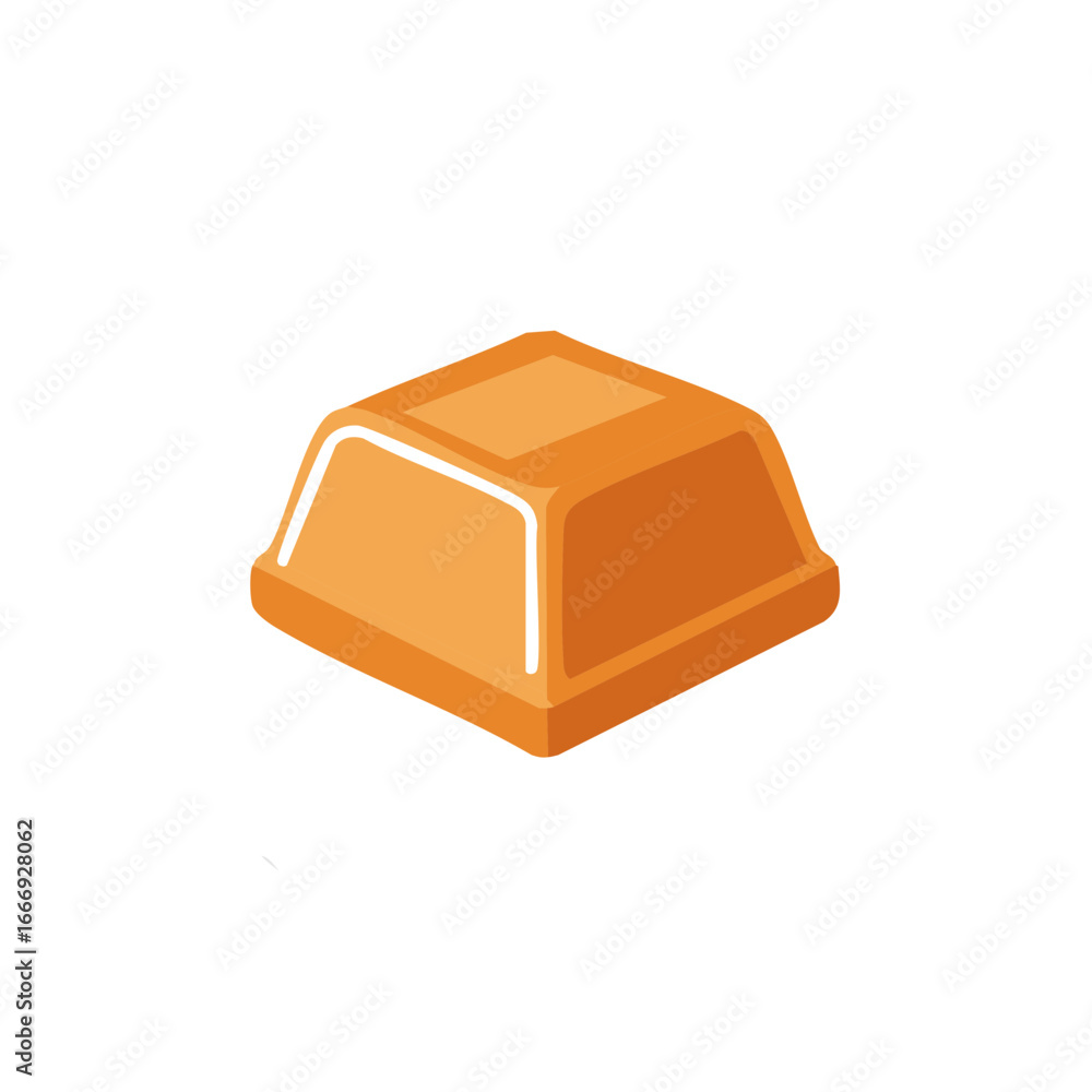 Poster bright orange isometric keycap button for user interface and web design