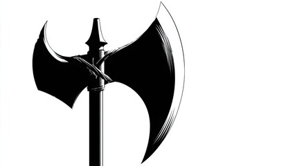 Detailed illustration of a double-headed axe.