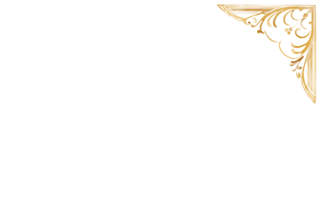 Golden Flourish Corners with Folded Page Effect isolated on white transparent background