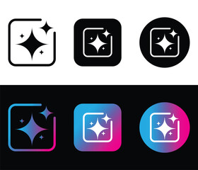 ai icon set. generative ai logo. artificial intelligence stars app logo colorful icon set.  create generate prompt ai application symbol collection. vector illustration and transparent png