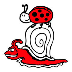 Snail 2 best friends Ladybird fast two Team cute