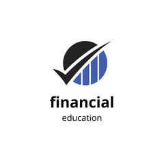 financial education illustration template logo design 