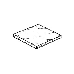 A clean and simple minimal slate stone tile icon featuring rectangular layered edges, presented as a crisp vector illustration.