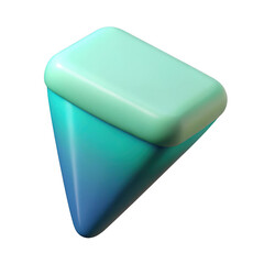 Stylized 3d geometric icon with gradient colors transparent background