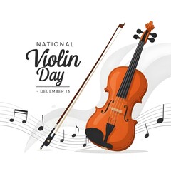 Fototapeta premium Stylized Vector Illustration of Violin – National Violin Day December 13