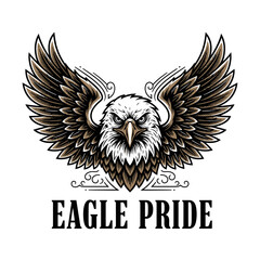 Obraz premium A powerful illustration of an eagle with its wings spread wide, embodying pride and freedom.