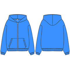 blue zipper hoodie mockup © BarakatGuru