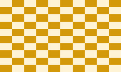 Checkerboard pattern design featuring alternating squares of yellow and off white colors.