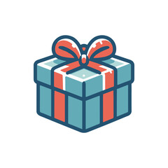 A beautifully wrapped gift box with a red ribbon, set against a minimalist white background