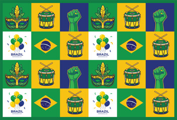 Set of brazil independence day icons