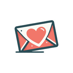 A colorful love letter with a heart design, set against a plain background, symbolizing affection