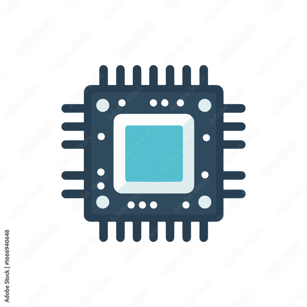 Poster a detailed view of a computer microchip with intricate circuitry and connections, showcasing technol