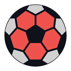 Fototapeta premium Colorful soccer ball, flat vector icon for sports design.