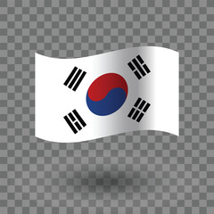 South Korea flag vector. South Korea wavy flag isolated