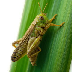 Macro Shot of Scorpion with Raised Tail on White Background