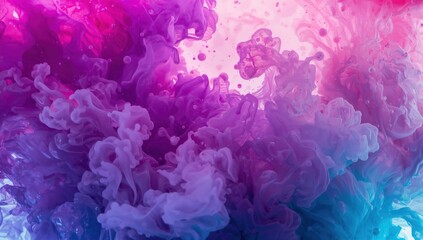 Fototapeta premium Dreamlike photorealistic ink clouds blend softly, creating hypnotic fluid color movement