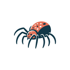 Colorful spider illustration with detailed features, isolated on a white background for educational use