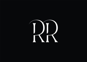 RR logo Design Template Vector Graphic Branding Element.