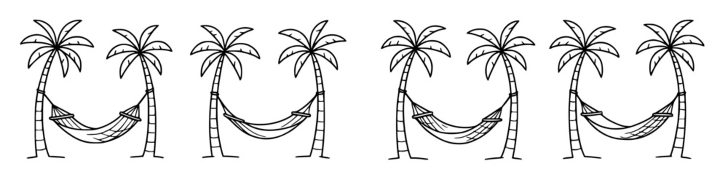 Hammoc between two palm trees
