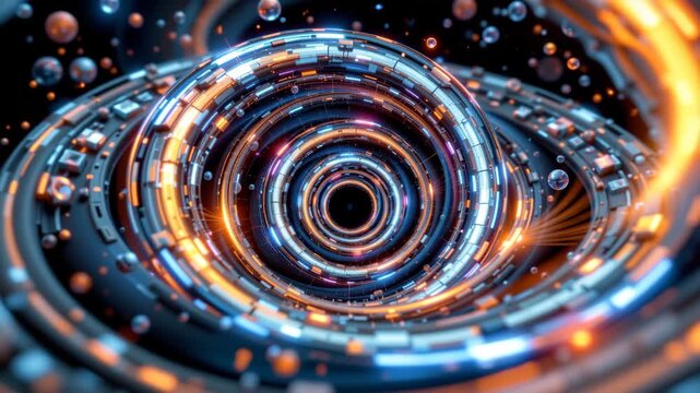 Cosmic Gateway: A mesmerizing, photorealistic digital artwork of a spiraling gateway, teeming with radiant energy and intricate details, offering a glimpse into the wonders of the cosmos. 