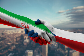 Shaking hands Iran and Czech Republic
