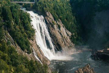 The Montmorency Falls is a large waterfall on the Montmorency River in Quebec City, Canada. There...