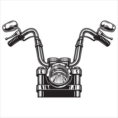 Classic Motorcycle Handlebars Headlight Design © davian