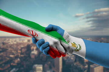 Shaking hands Iran and Guatemala