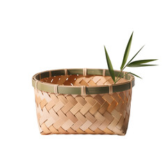 wicker basket isolated on white background