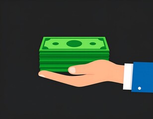 Hand offering a stack of money (1)