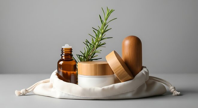Natural skincare product arrangement showcasing organic ingredients and sustainable packaging for beauty wellness and ecofriendly lifestyle promotions and environmentally conscious consumer products
