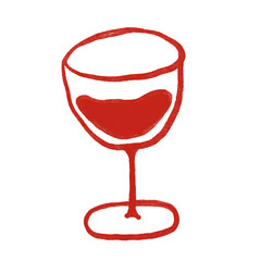 glass of red wine illustration transparent background