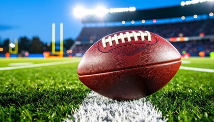 Obraz premium American Football on the Field at Night A Close-Up of the Action and Excitement
