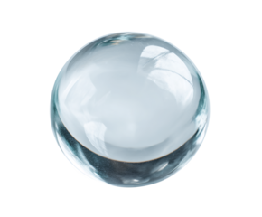 Clear glass ball with a shiny surface