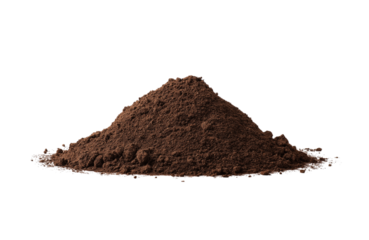 Humus soil bottom border pile isolated on white or transparent png