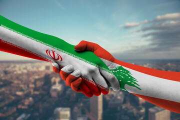 Shaking hands Iran and Lebanon