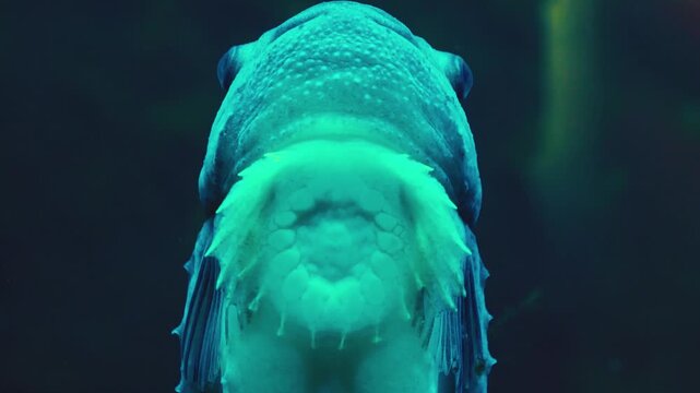  Close up of a lumpsucker fish or Cyclopteridae slowly moving around underwater