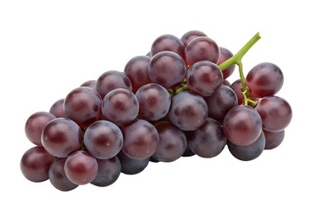 Fototapeta premium A cluster of plump, deep purple grapes is showcased against a pure black backdrop.
